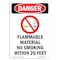 Signmission OSHA Danger Sign, 10" Height, Rigid Plastic, Flammable Material, Portrait, V-1248 OS-DS-P-710-V-1248 - alternate 1